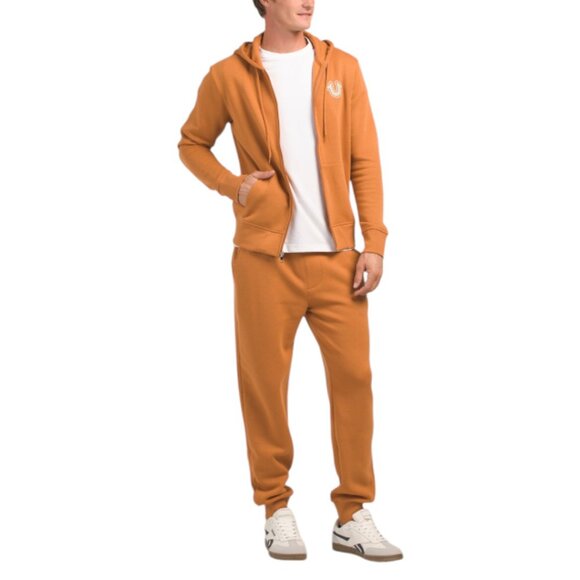 NEW True Religion Men 2 Piece Sweatsuit Fleece Tracksuit Hoodie Joggers Mandarin